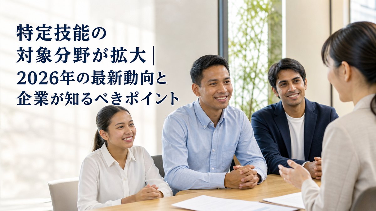 特定技能の対象分野が拡大｜2026年の最新動向と企業が知るべきポイント