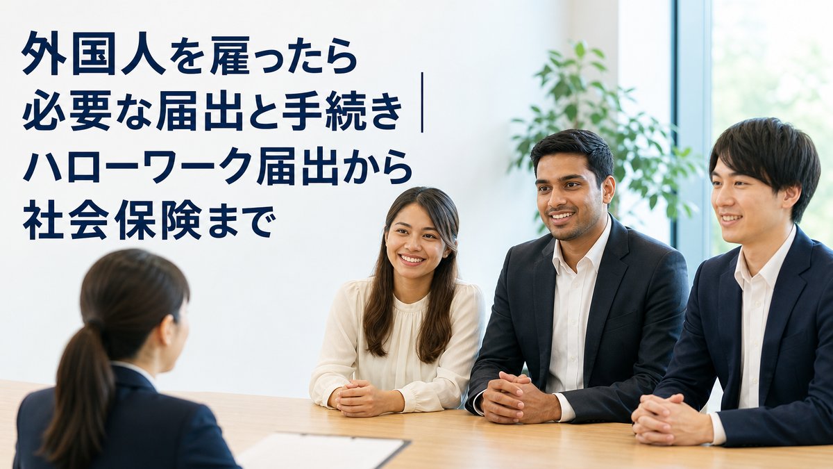 外国人を雇ったら必要な届出と手続き｜ハローワーク届出から社会保険まで